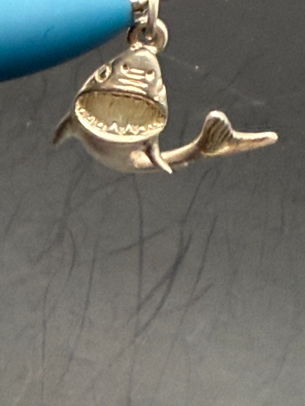 Vintage Sterling Silver Open Mouth Shark Charm